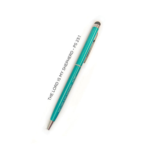 The Lord is My Shepherd Narrow Stylus Pen - Teal