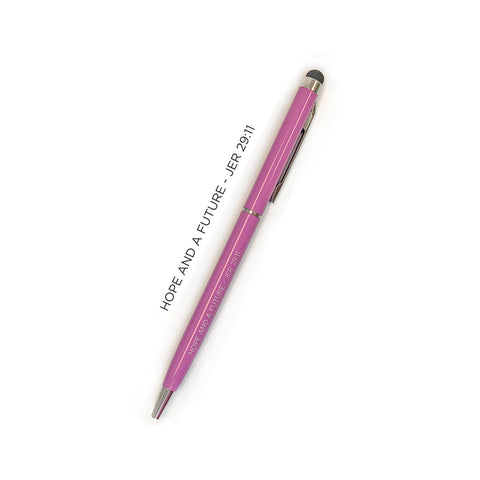 Hope and a Future Narrow Stylus Pen - Vintage Plum