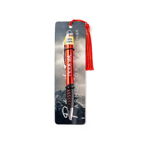 Armor of God Light Up Scripture Pens - Red