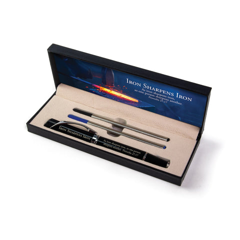 Iron Sharpens Iron – Triangle Scripture Pen with Ink Refills and Scripture Card