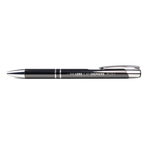 The Lord is My Shepherd - Ps 23:1 - Metallic Scripture Pen - Black
