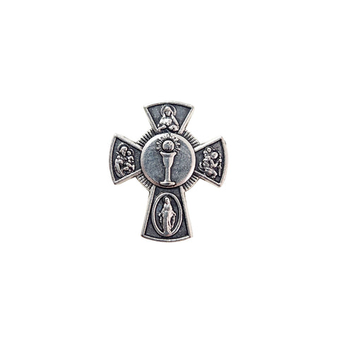 Metal Pin on Card, First Holy Communion – Silver