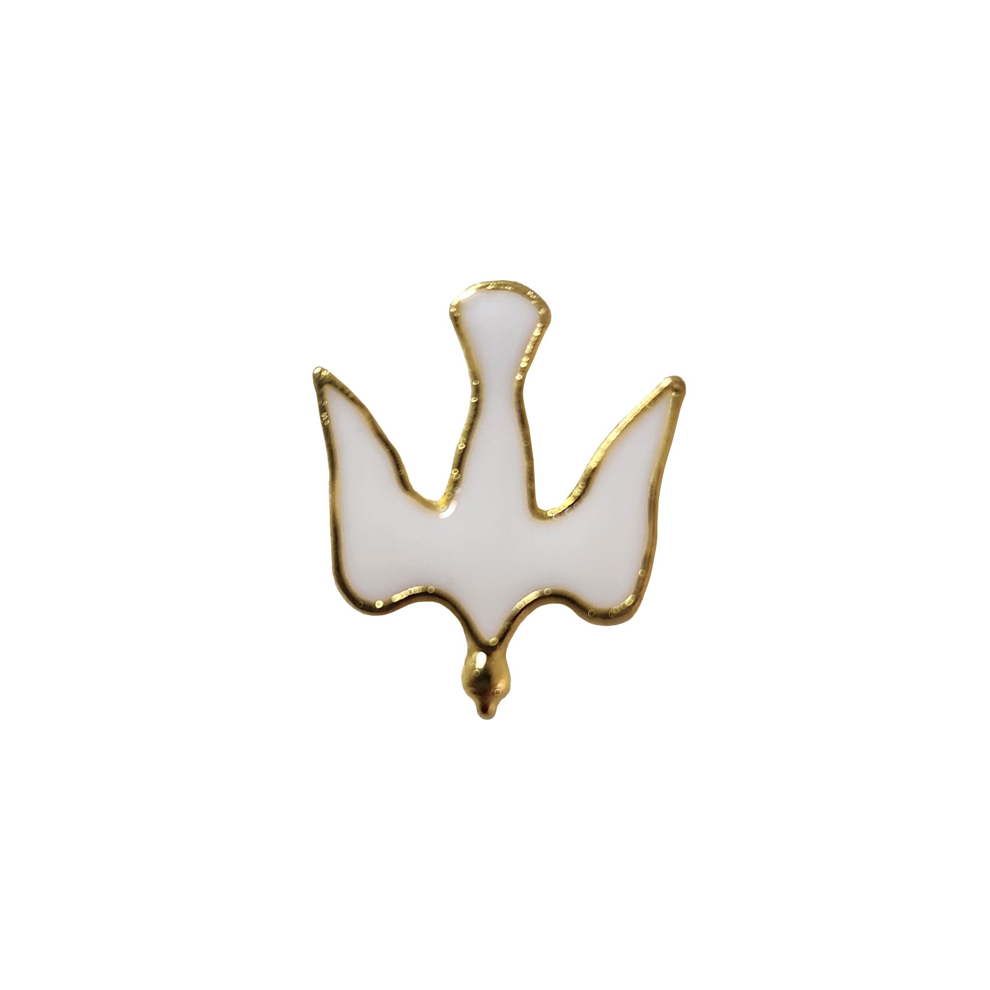 Metal Pin on Card, Confirmation Dove – Gold with white enamel