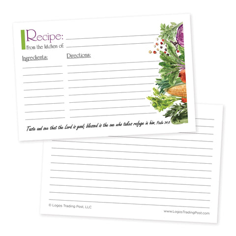 Recipe Cards – Vegetables Side, Psalm 34:8