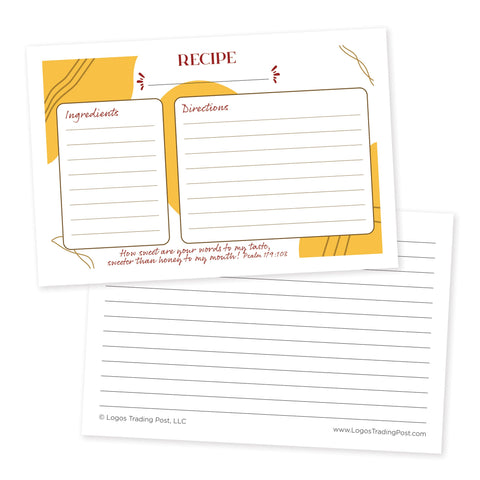 Recipe Cards – Shapes, Psalm 119:103