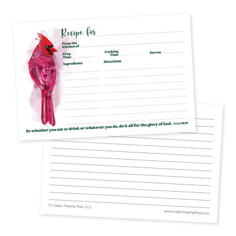 Recipe Cards – Cardinal, 1 Corinthians 10:31