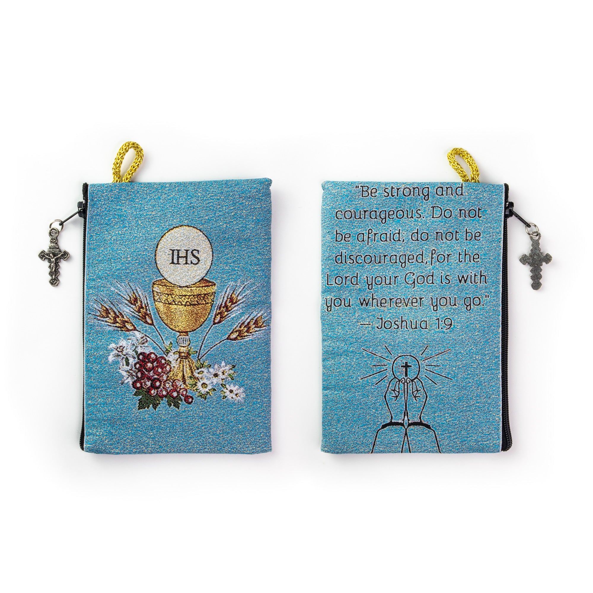Rosary Pouch - First Communion and Joshua 1:9