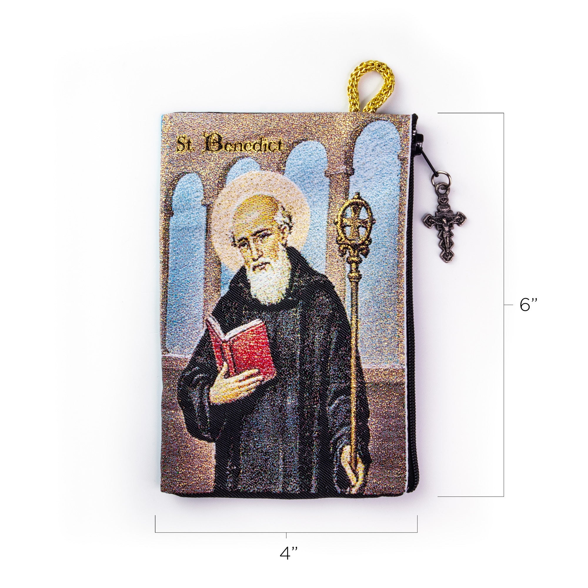 Rosary Pouch - St Benedict and Medal