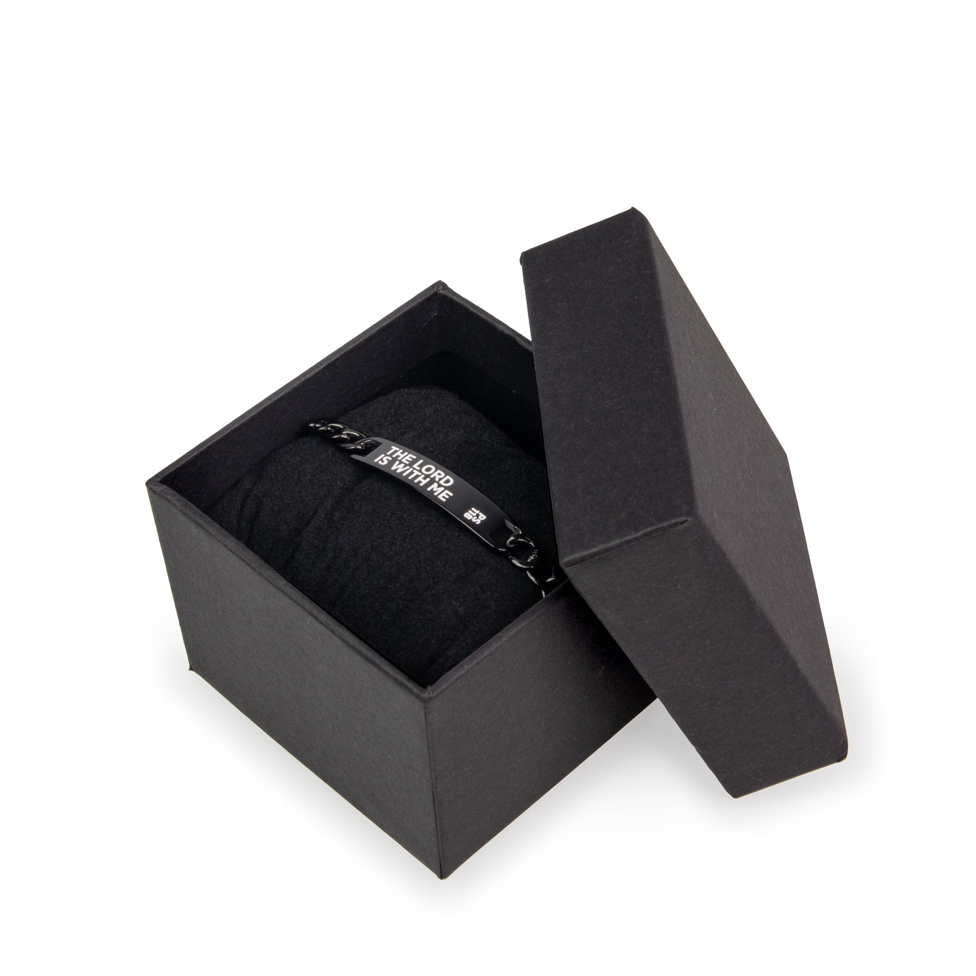 Stainless Steel Black ID Bracelet – The Lord is with Me, Ps 118