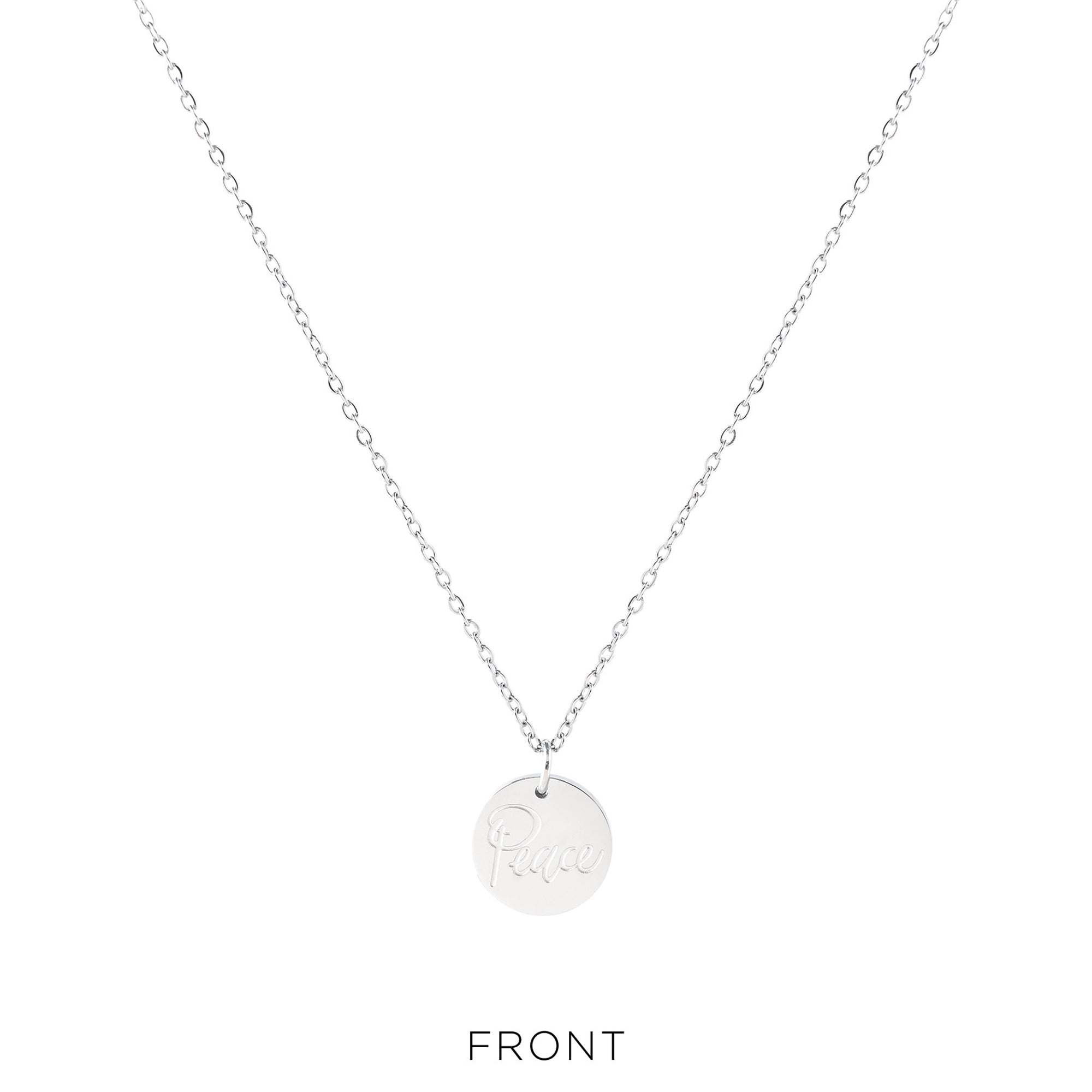 Peace Stainless Steel Medallion Pendant with Card