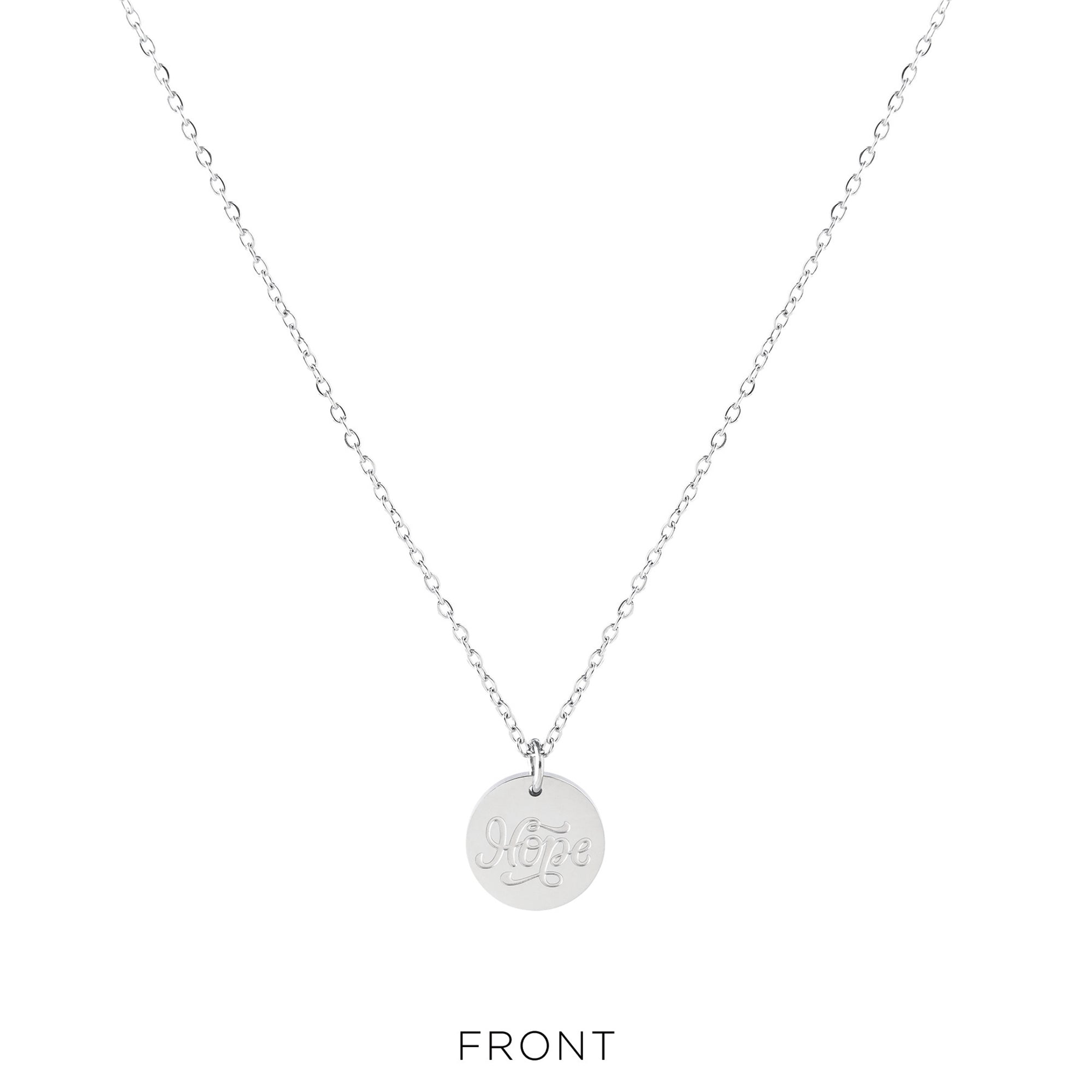 Hope Stainless Steel Medallion Pendant with Card