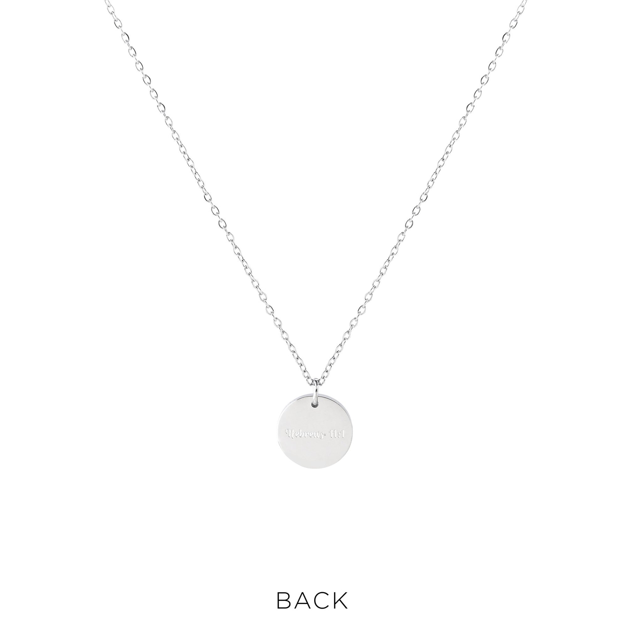 Faith Stainless Steel Medallion Pendant with Card