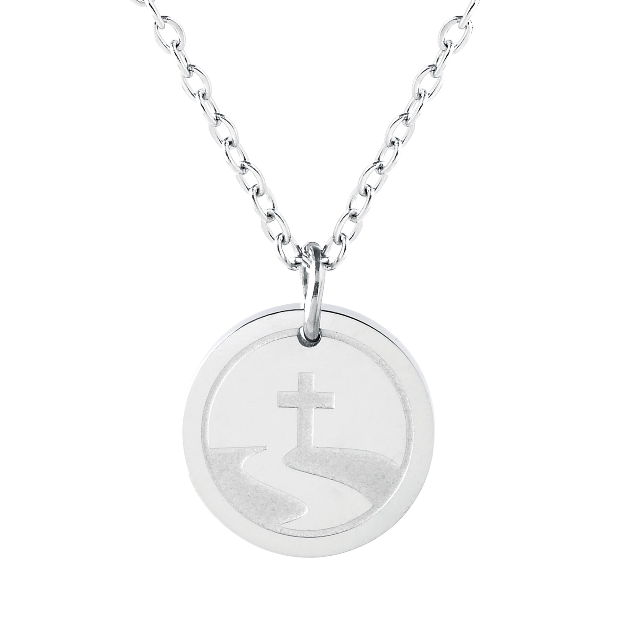 At the Cross Stainless Steel Medallion Pendant with Card