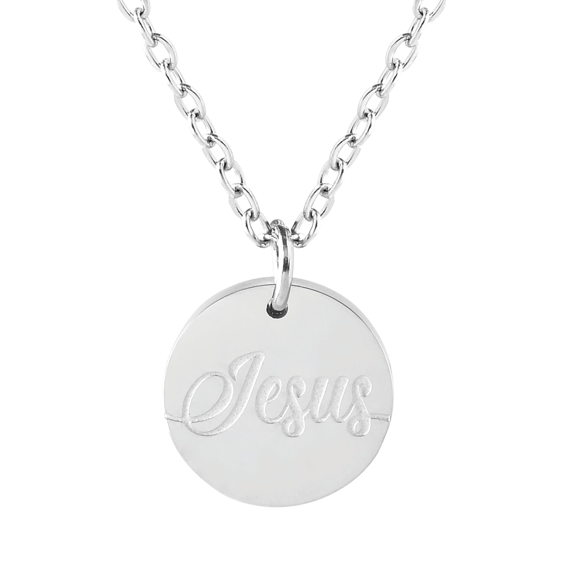 Jesus Stainless Steel Medallion Pendant with Card
