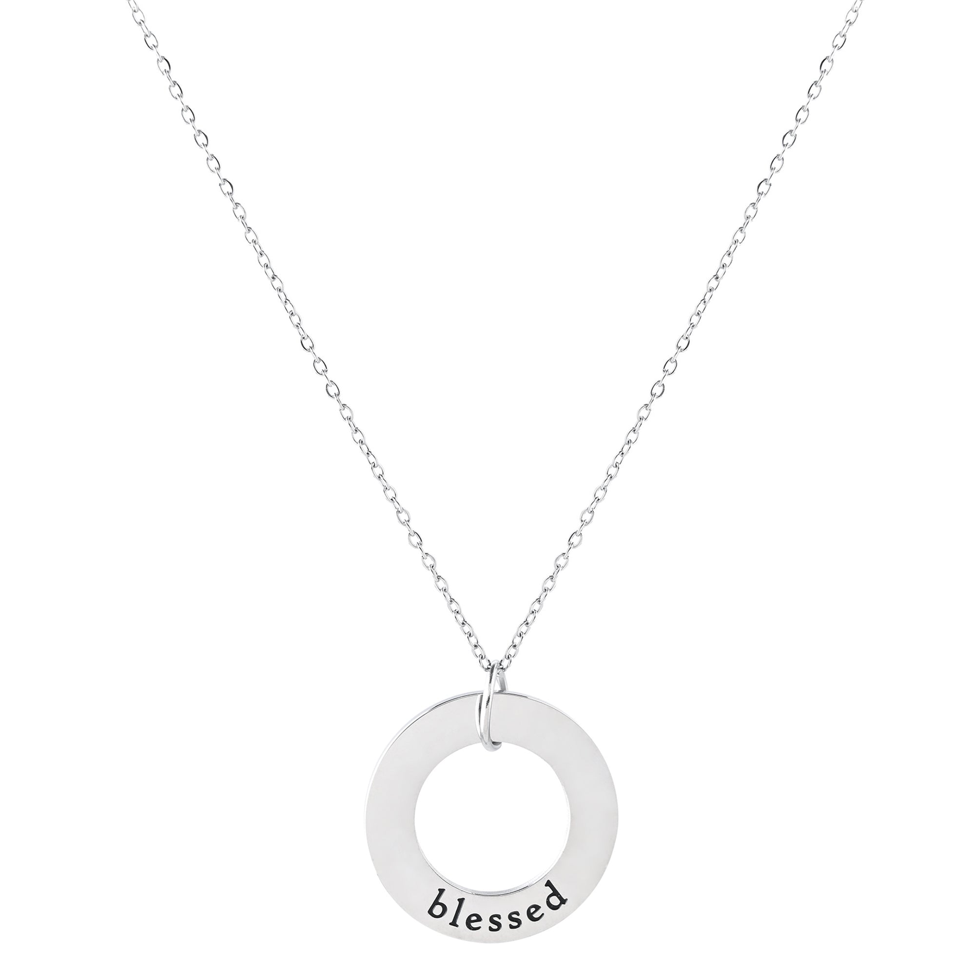 Blessed Stainless Steel Ring Pendant with Card