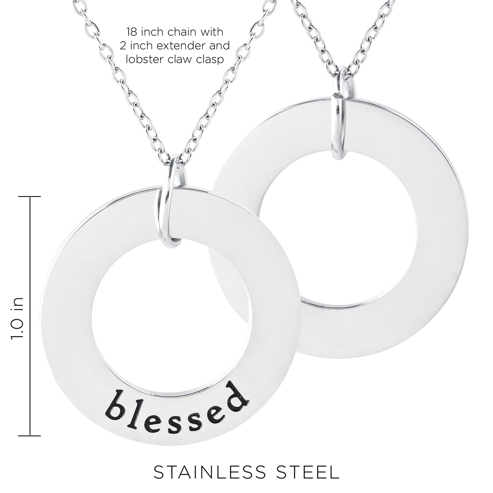 Blessed Stainless Steel Ring Pendant with Card