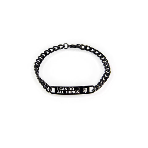 Stainless Steel Black ID Bracelet – I Can Do All Things, Phil 4:13