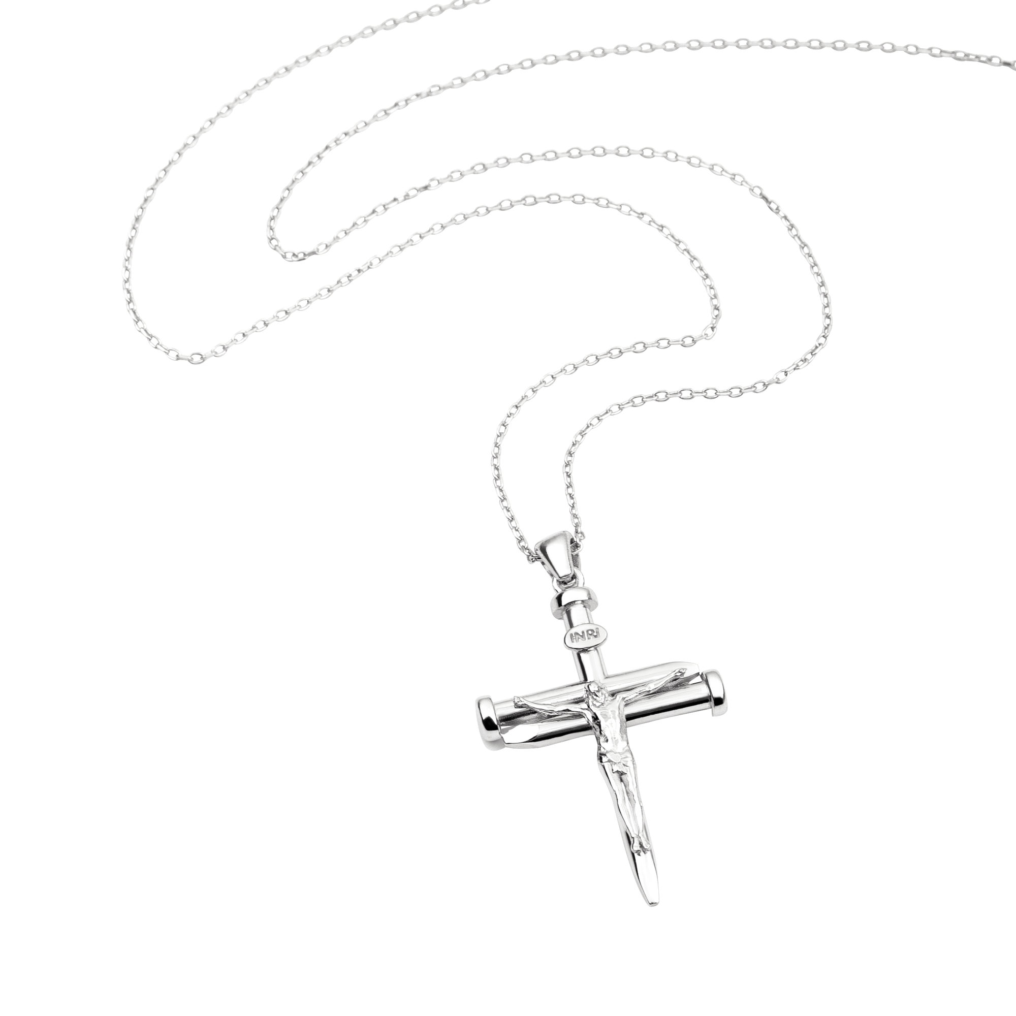 Three Nail Crucifix Sterling Silver Pendant