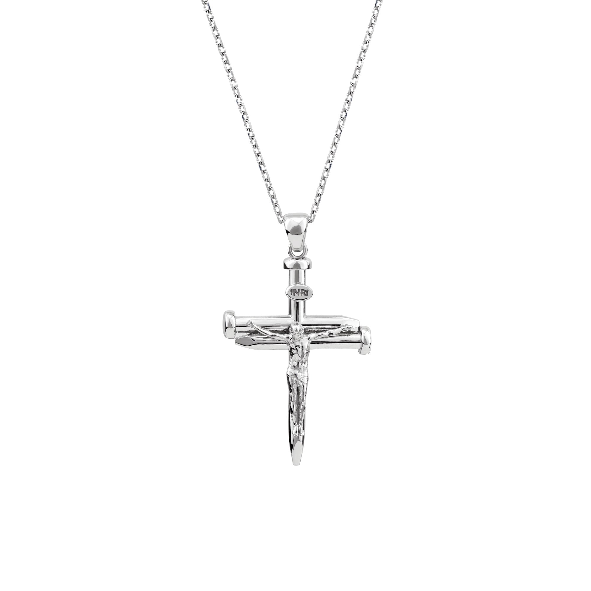 Three Nail Crucifix Sterling Silver Pendant