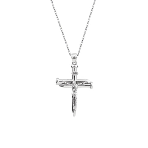 Three Nail Crucifix Sterling Silver Pendant