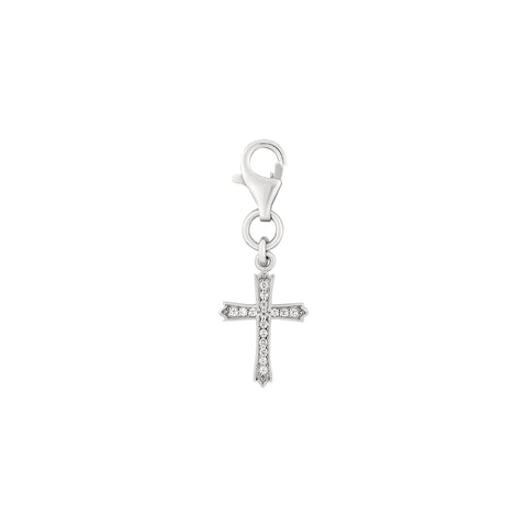 Coptic Cross with CZ Accents Sterling Silver Clip on Pendant