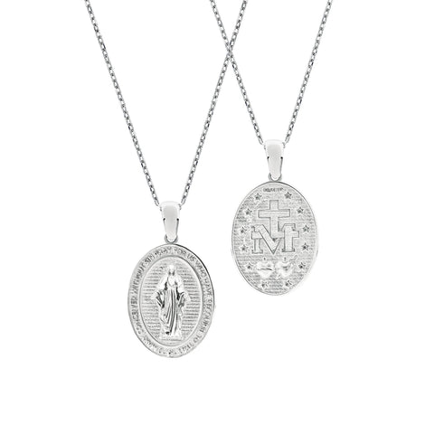Miraculous Medal Sterling Silver Pendant