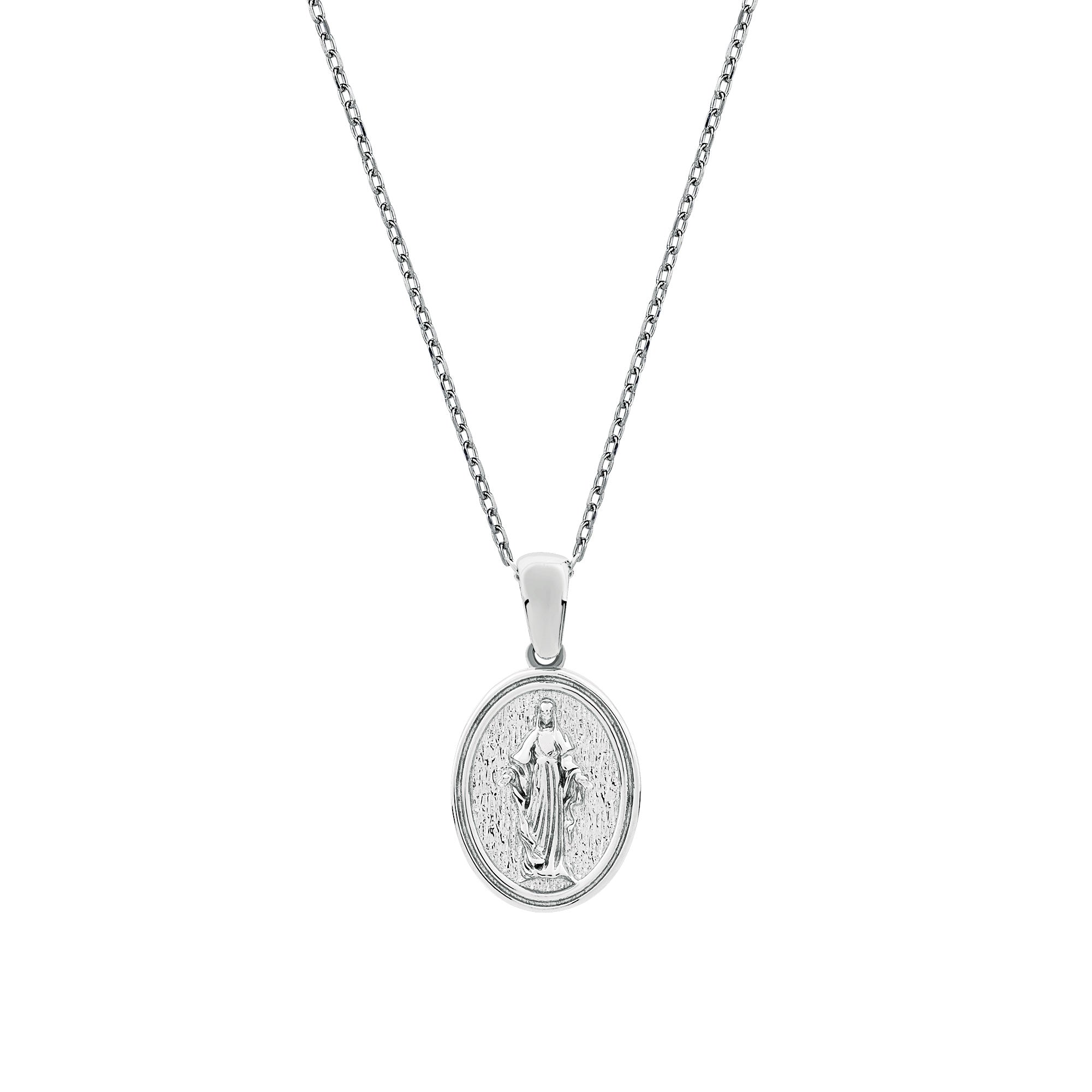 Our Lady of Grace Small Sterling Silver Pendant