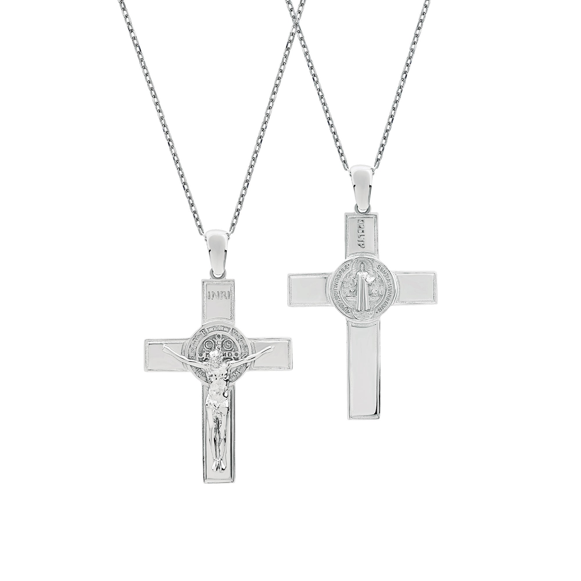 Saint Benedict Crucifix Sterling Silver Pendant
