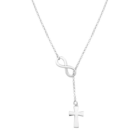 Infinity Cross Sterling Silver Necklace