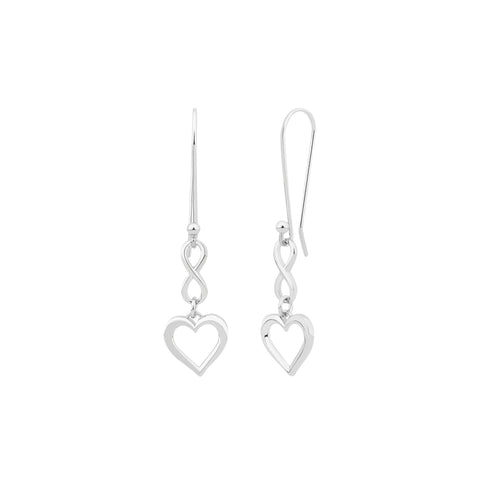 Infinity Heart Sterling Silver Earrings