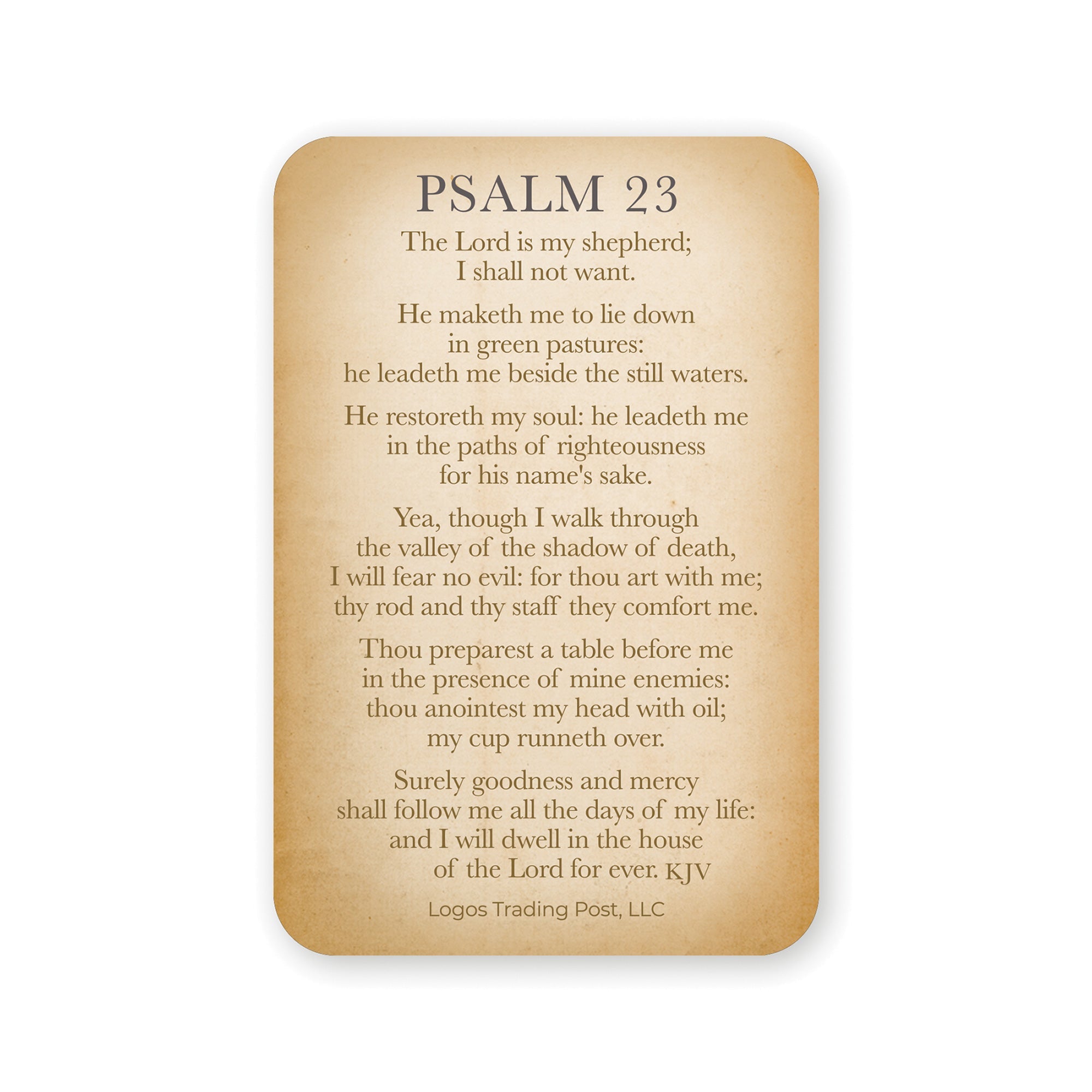 Wallet Scripture Card, Psalm 23 - Good Shepherd, Sheep KJV