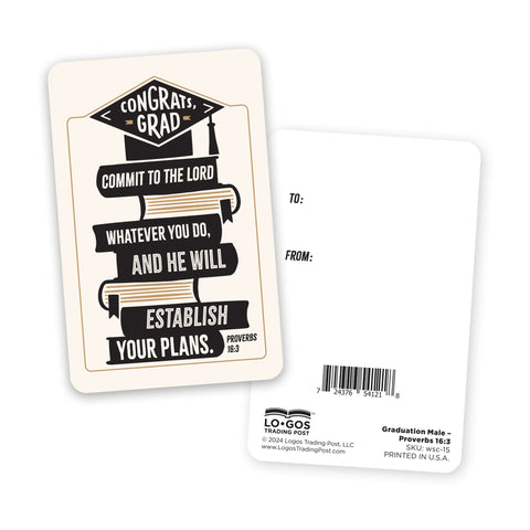 Wallet Scripture Card, Graduation Male – Proverbs 16:3
