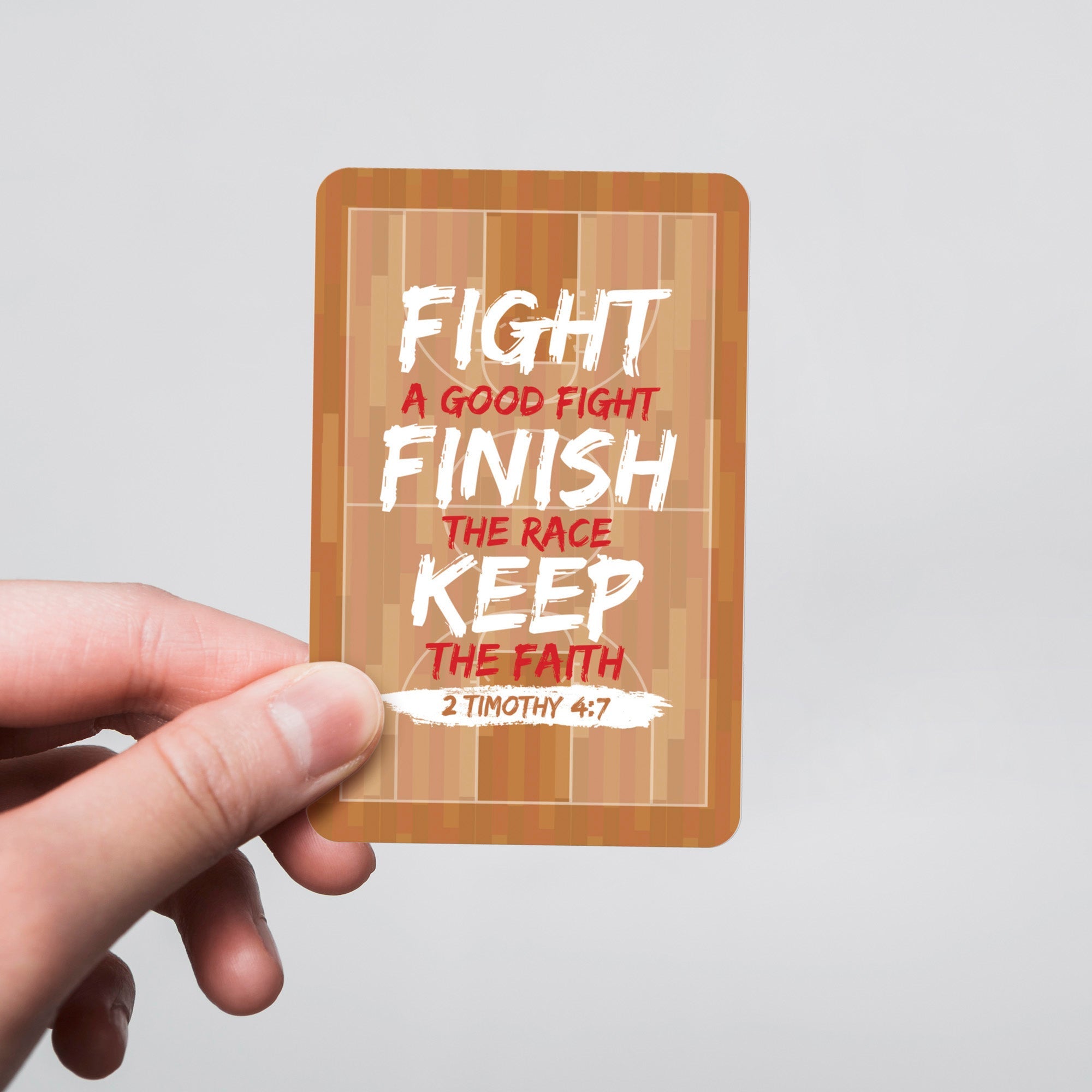 Wallet Scripture Card, Basketball – 2 Timothy 4:7