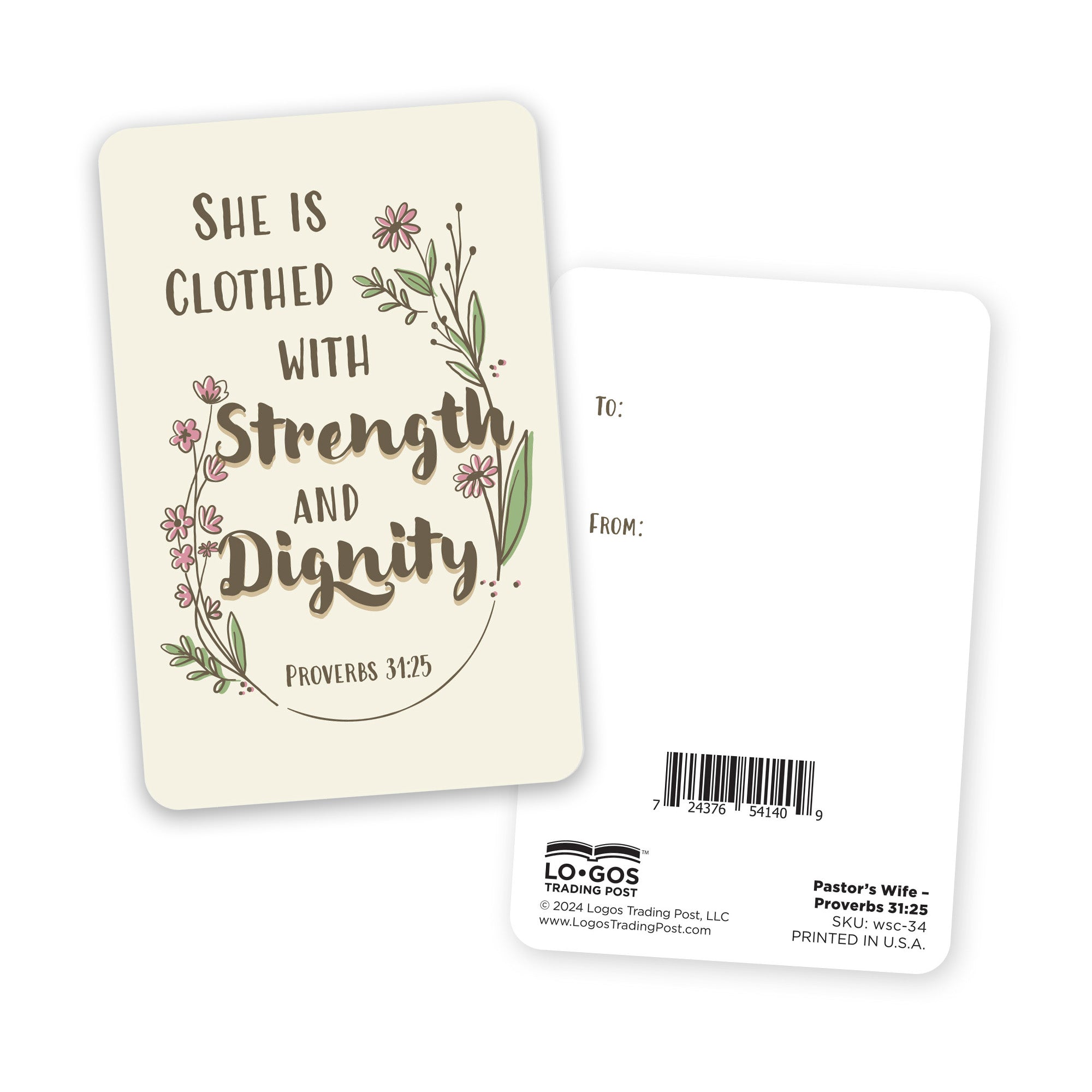 Wallet Scripture Card, Pastor's Wife – Proverbs 31:25