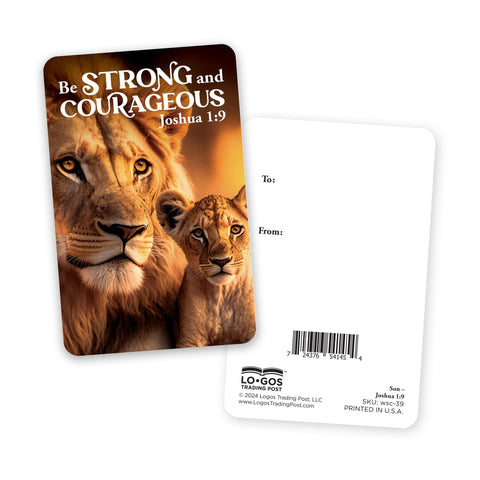 Wallet Scripture Card, Strong and Courageous – Son – Joshua 1:9