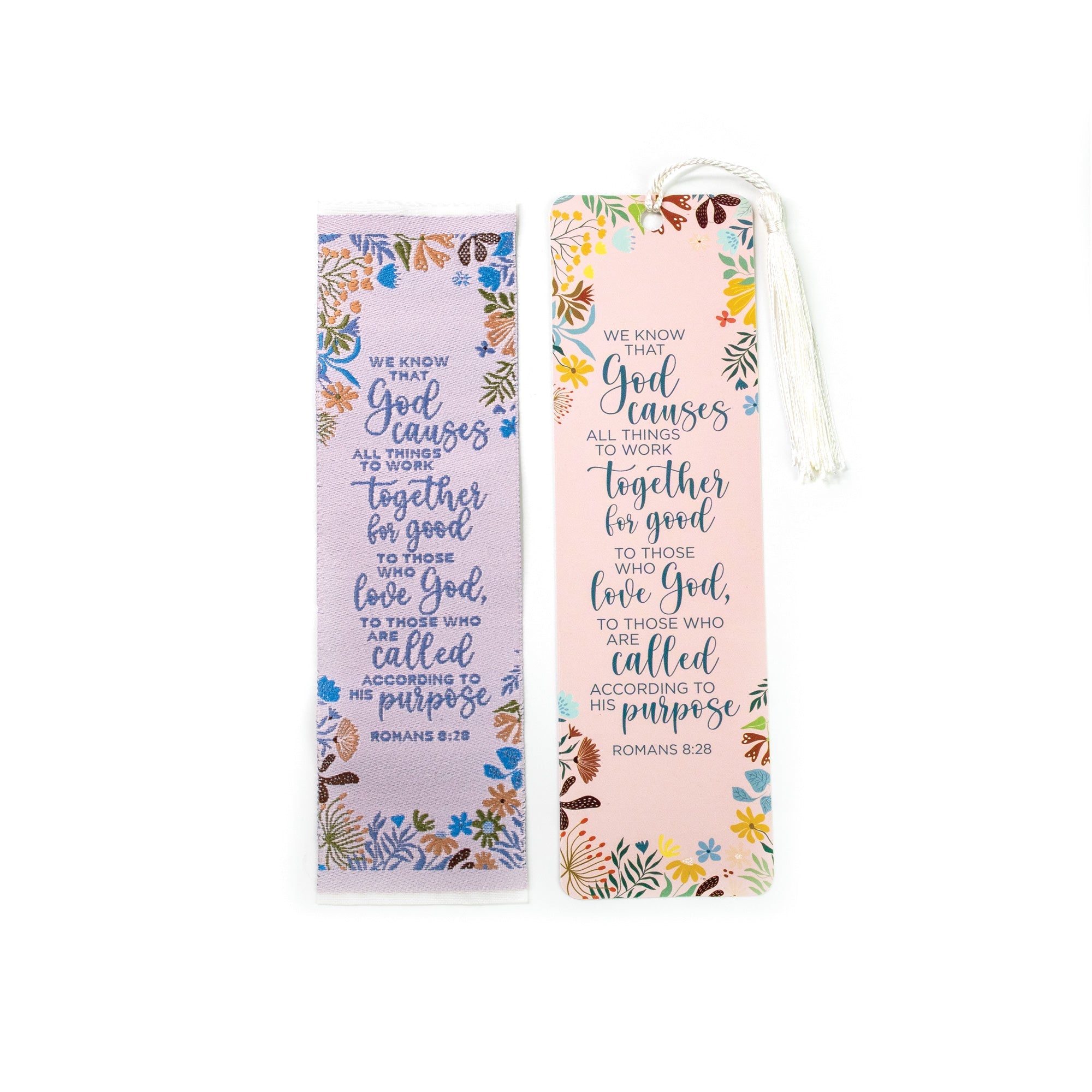 All things together for good - Romans 8:28 Woven and Tasseled Bookmark Set
