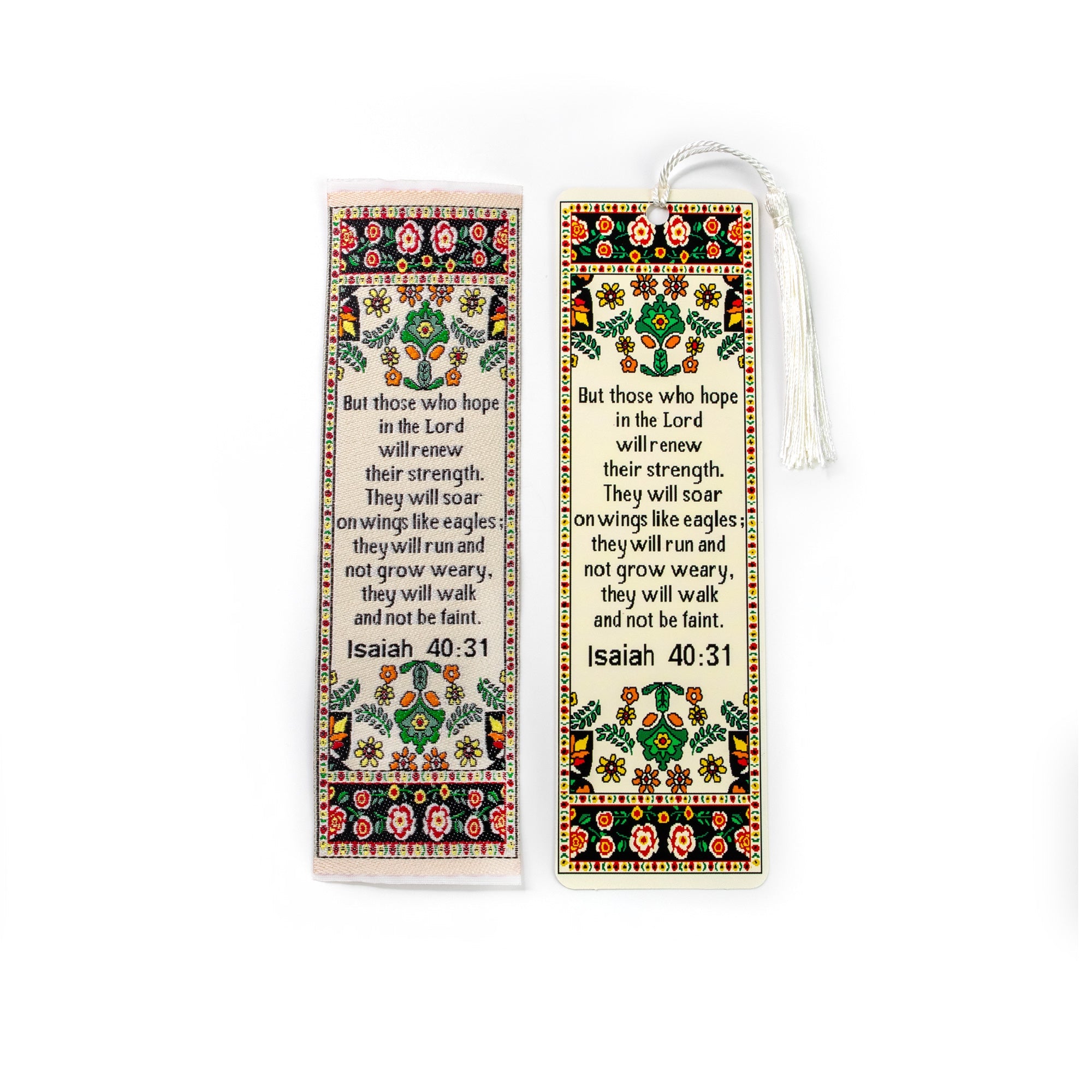 Those who hope in the Lord – Isaiah 40:31 Woven and Tasseled Bookmark Set