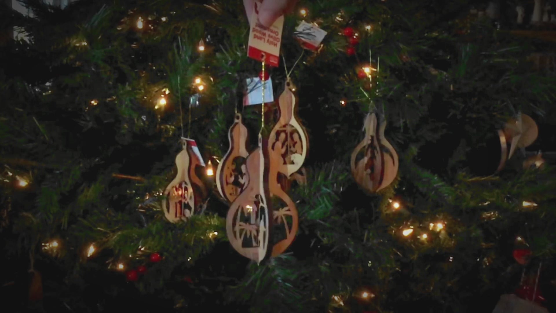 The Journey of Mary & Joseph, 3D Olive Wood Christmas Ornament