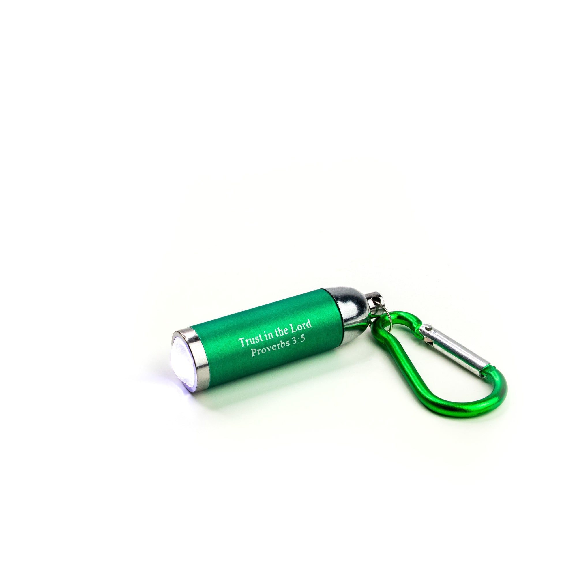Trust in the Lord - Green 1 LED Flashlight with Carabiner