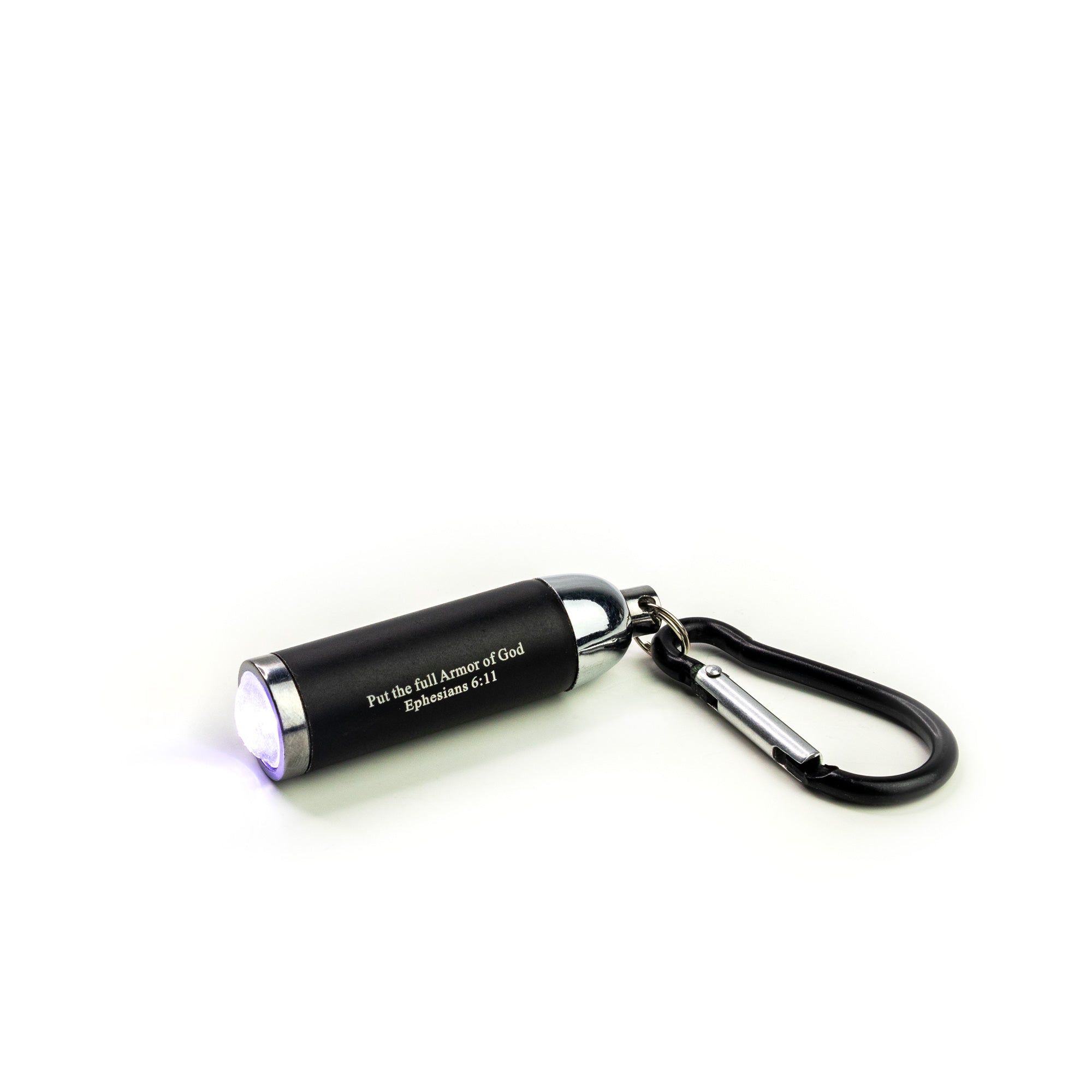 Full Armor of God - Black 1 LED Flashlight with Carabiner