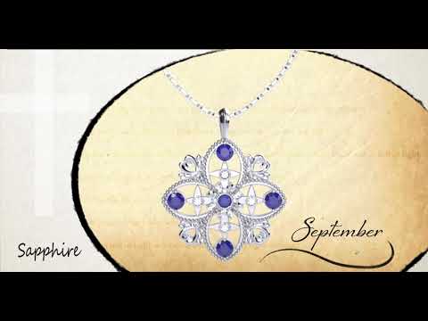 video for september birth stone sterling silver cross
