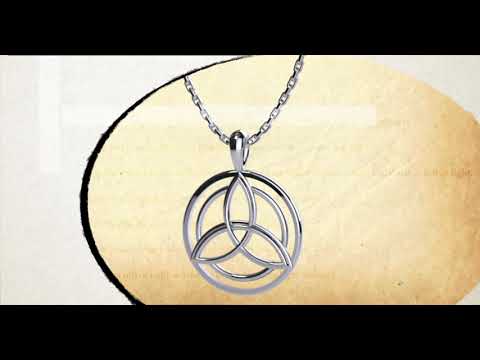 360 degree view of Trinity Sterling Silver Pendant with 18 inch chain