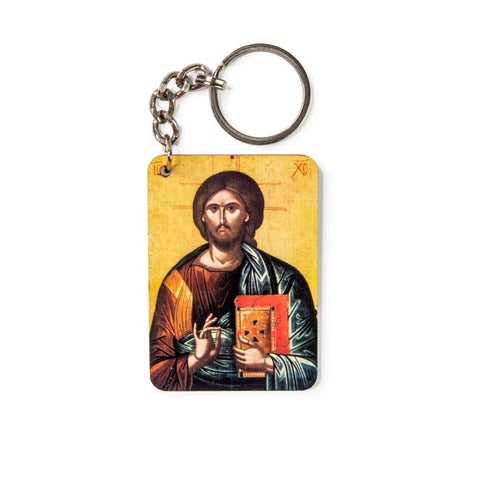 Jesus King of the Universe - Wooden Icon Keychain