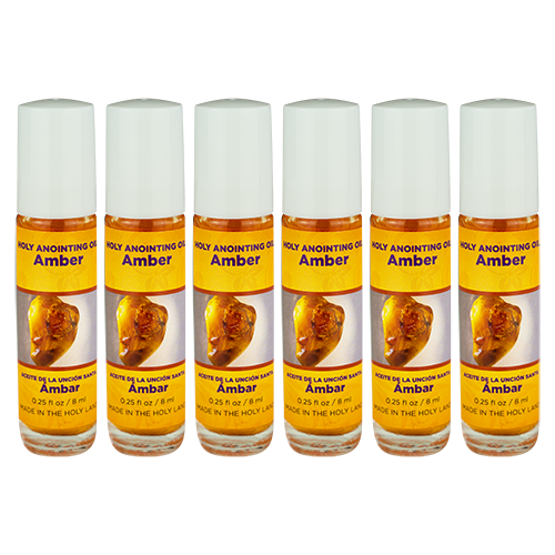 All 6 bottles of amber anointing oil from the holy land of Israel