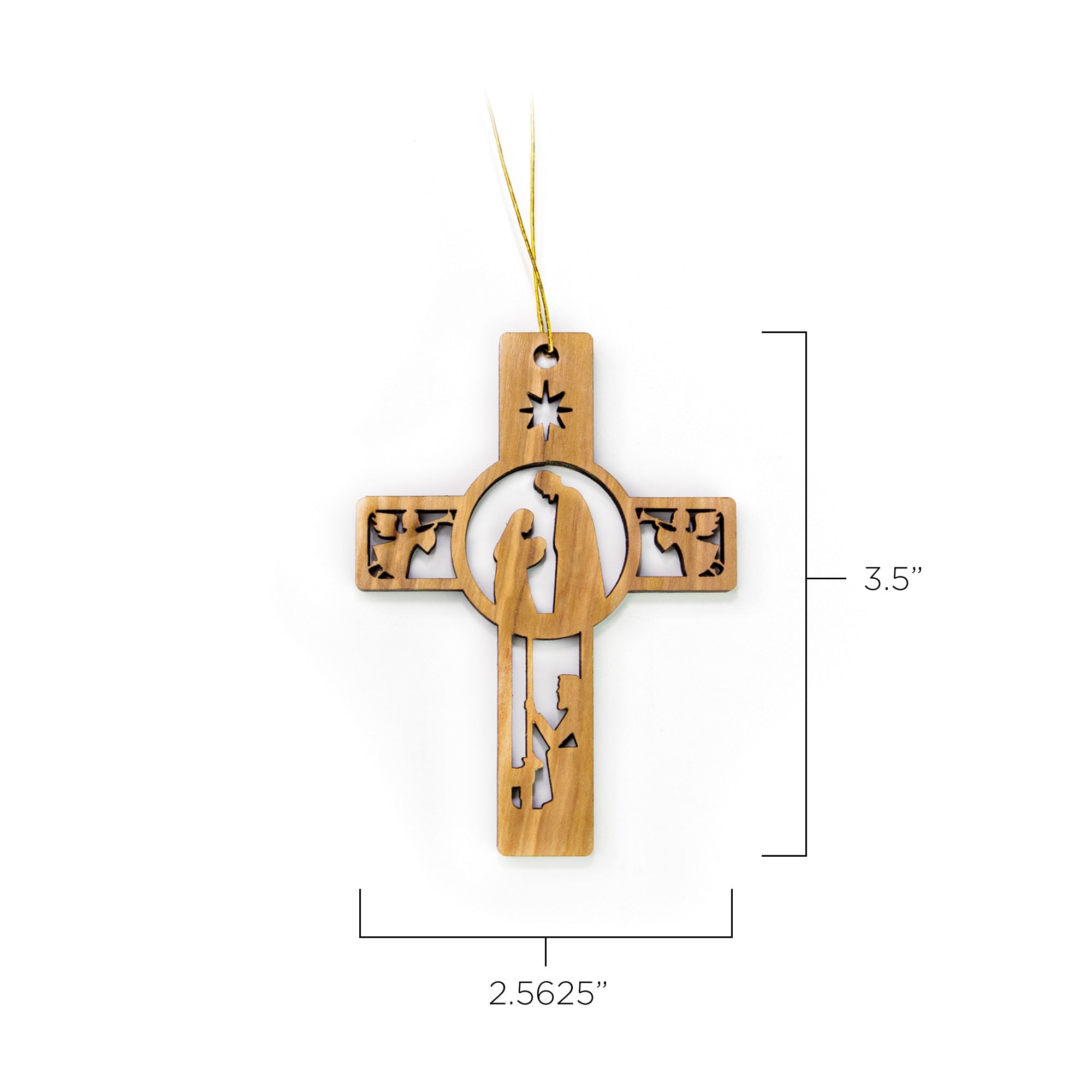 2D Christmas Cross Nativity with Shepherd and Angels