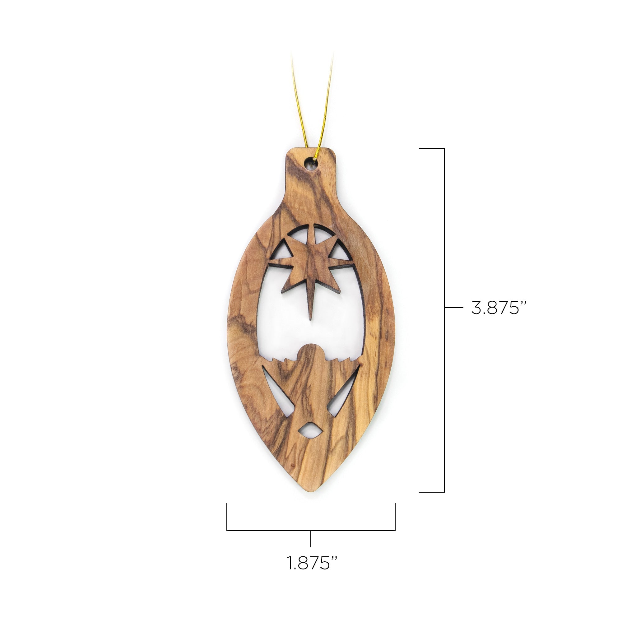 2D Vintage Christmas Bulb Jesus in Manger with Star