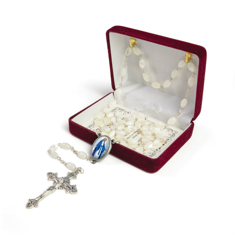 Mother of Pearl Catholic Rosary, Our Lady of Grace Medal