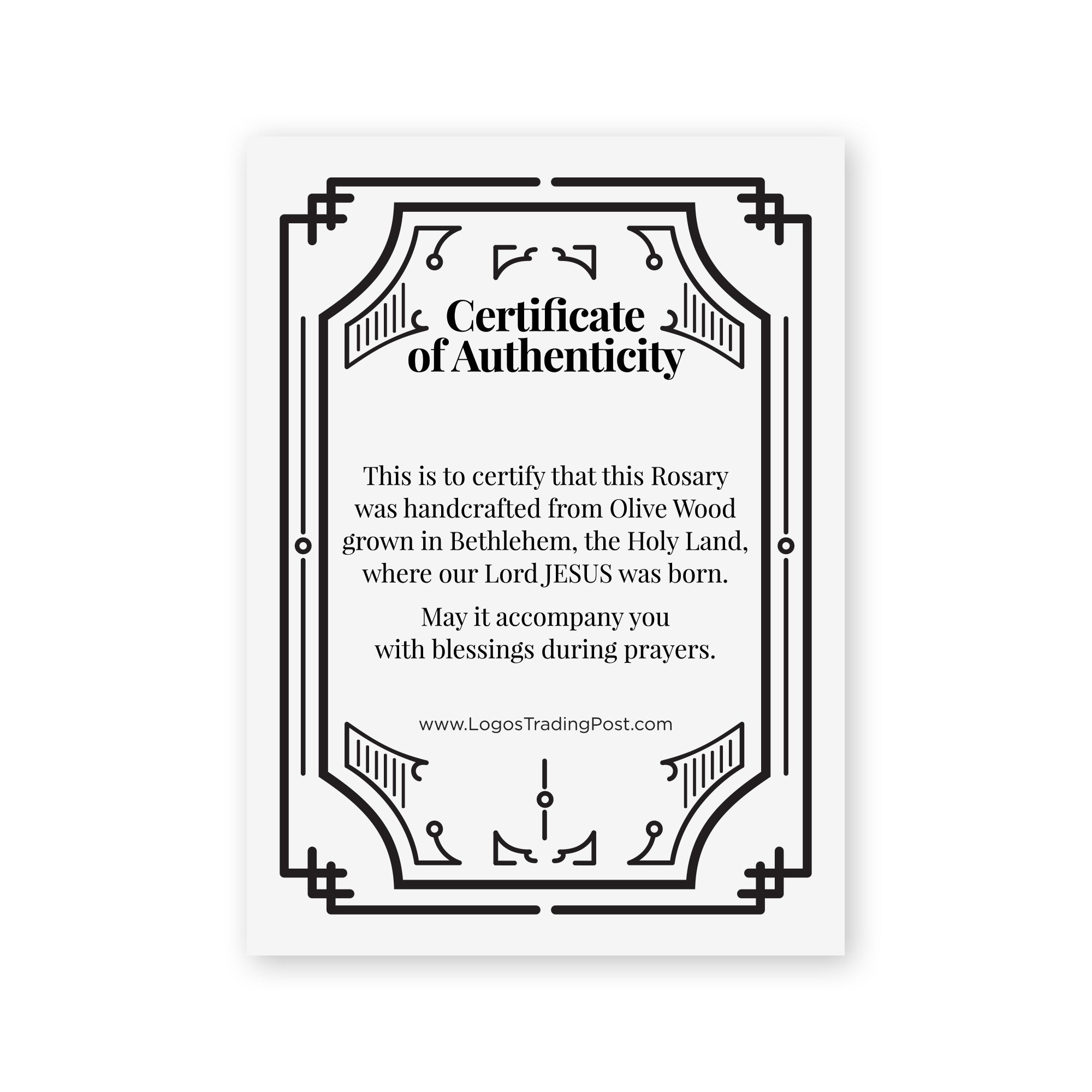 Olive Wood Rope Rosary with Metal Backed Crucifix and Large Beads