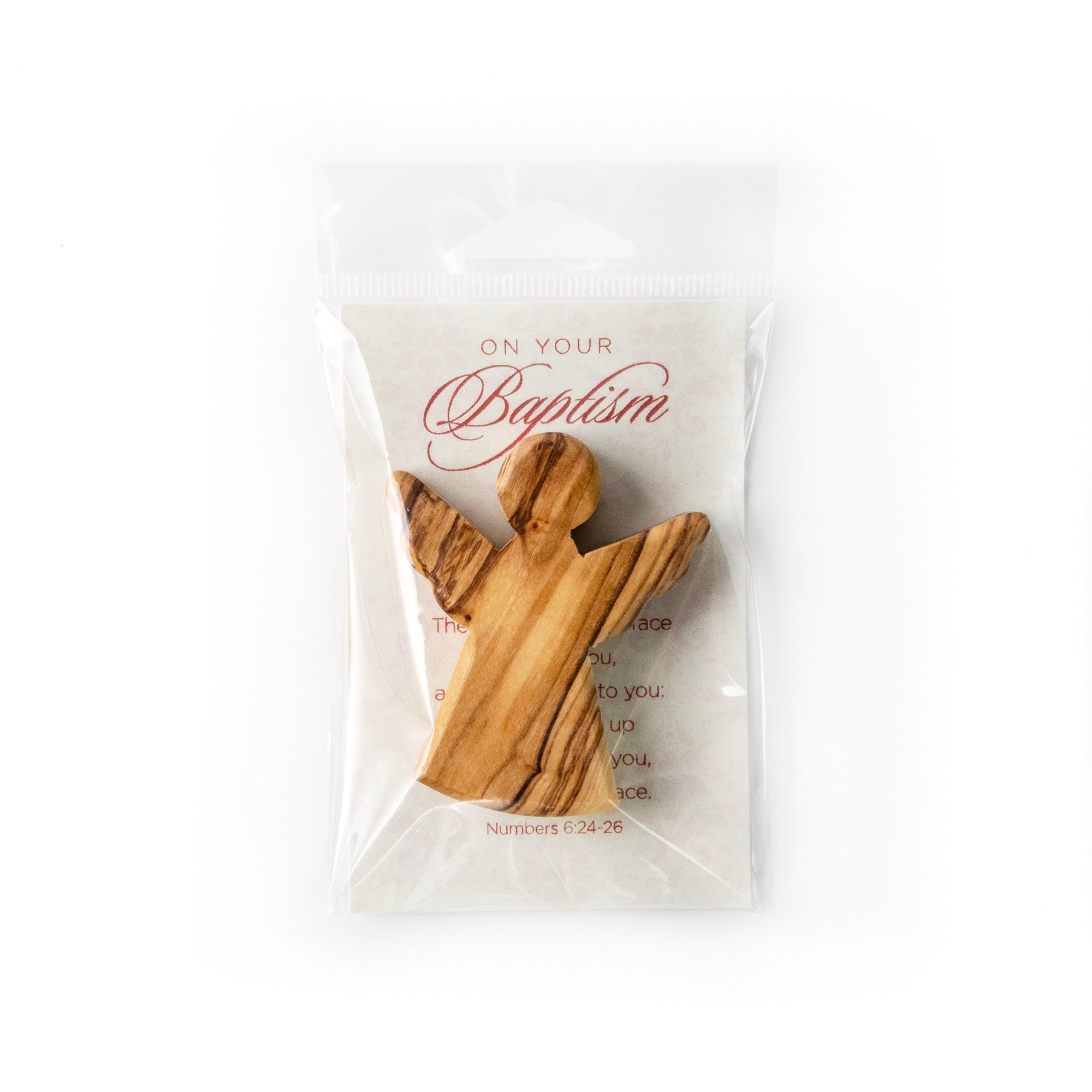 Olive Wood Girls' Baptism Comfort Angel