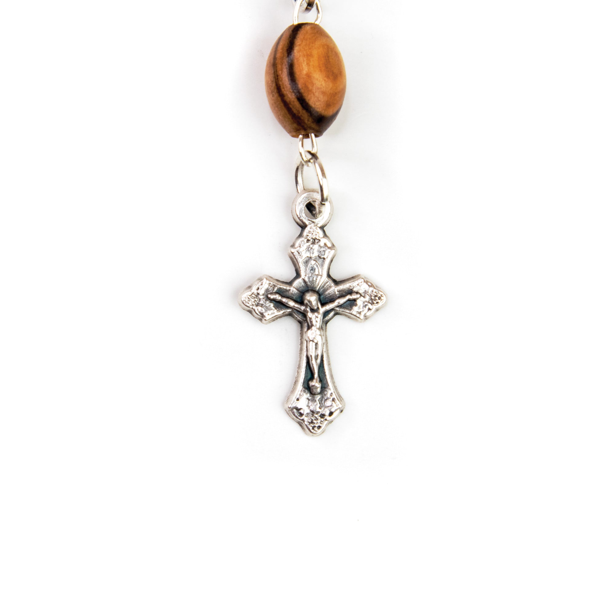 Virgin Mary Queen of Heaven, Holy Land Olive Wood Pocket Auto Rosary, Made in Bethlehem